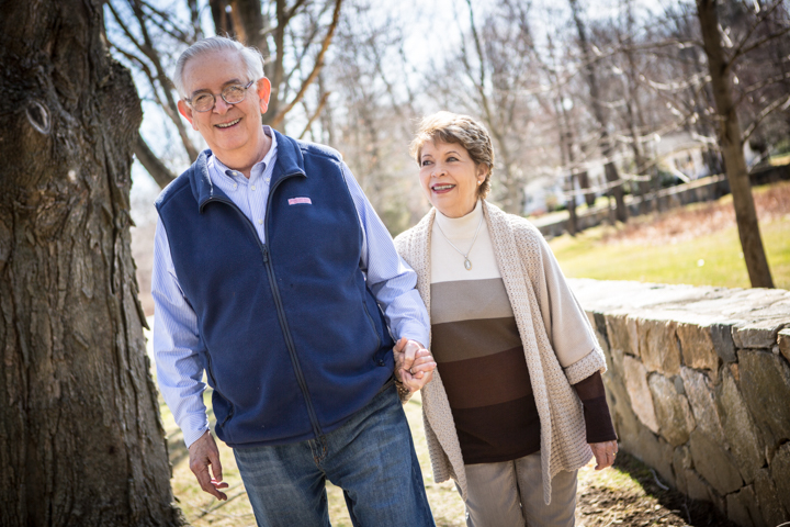 Couple together in a wooded park