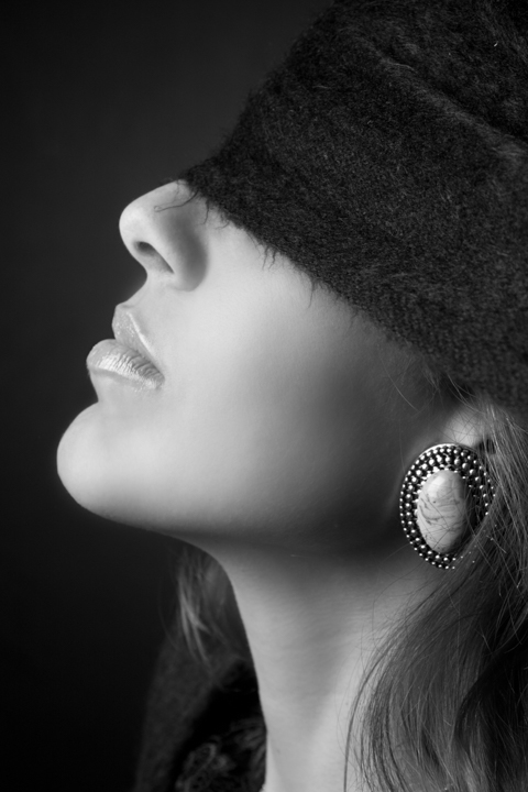 Black and white profile portrait